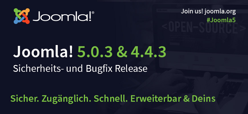 Joomla! 5.0.3 und 4.4.3 sind verfügbar - Sicherheits- und Bugfix Release