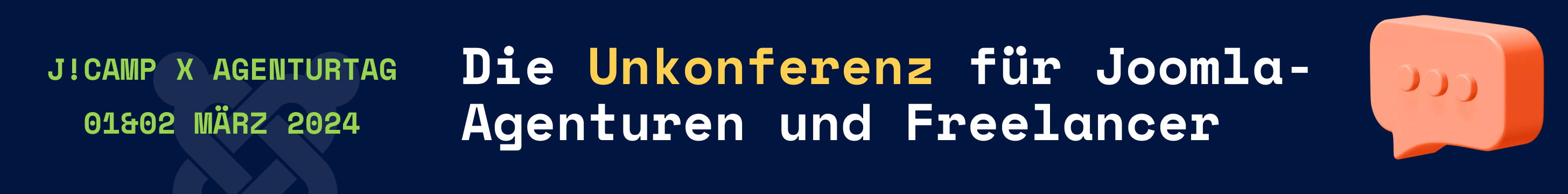 JoomlaCamp 2024 vom 01. – 02. März 2024 im Unperfekthaus Essen